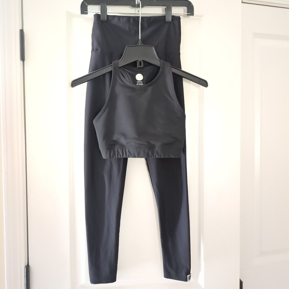 GTS Greater Than Sports Leggings and Bra Set Small XS Black Made in the USA